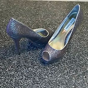Steve Madden glitter peep toe heels 7